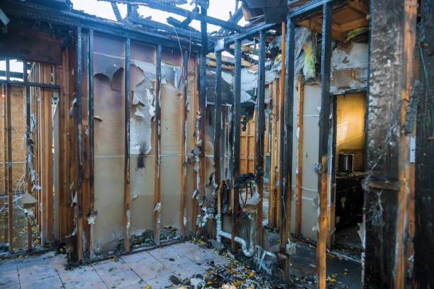 Professional Fire Damage Restoration technician working in Thayer, MO